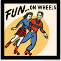 Roller Skaters Fun On Wheels Sports Wall Decal