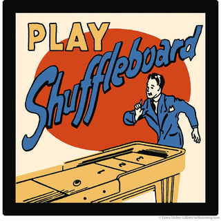 Play Shuffleboard Retro Sports Wall Decal