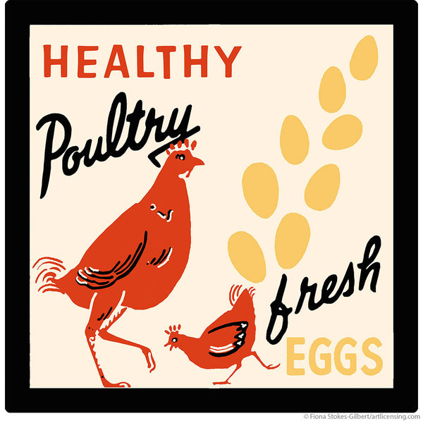 Healthy Poultry Fresh Eggs Farm Wall Decal