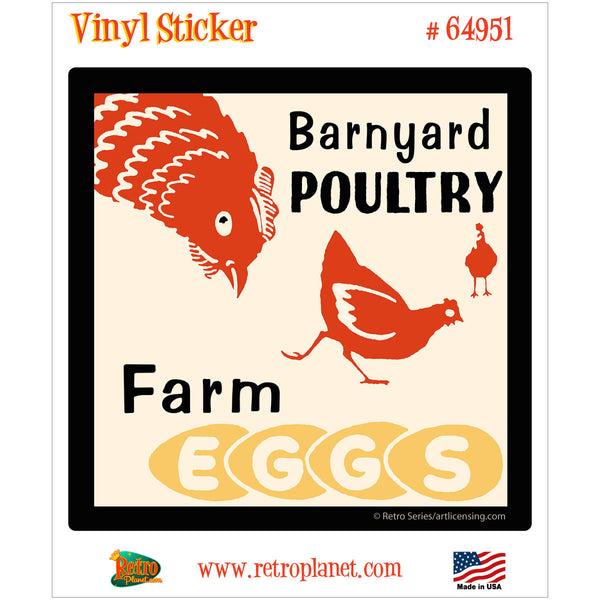 Barnyard Poultry Farm Eggs Hens Vinyl Sticker