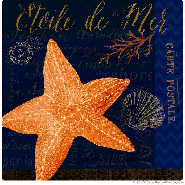 Etoile de Mer Starfish French Postcard Wall Decal
