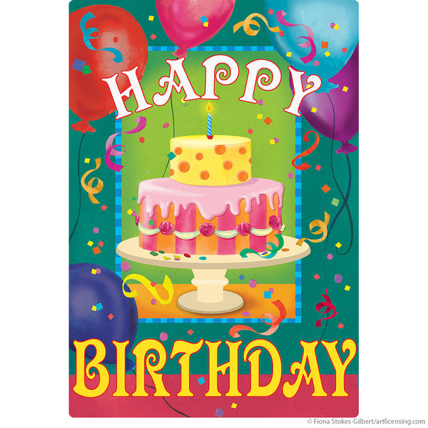 Happy Birthday Cake Party Wall Decal