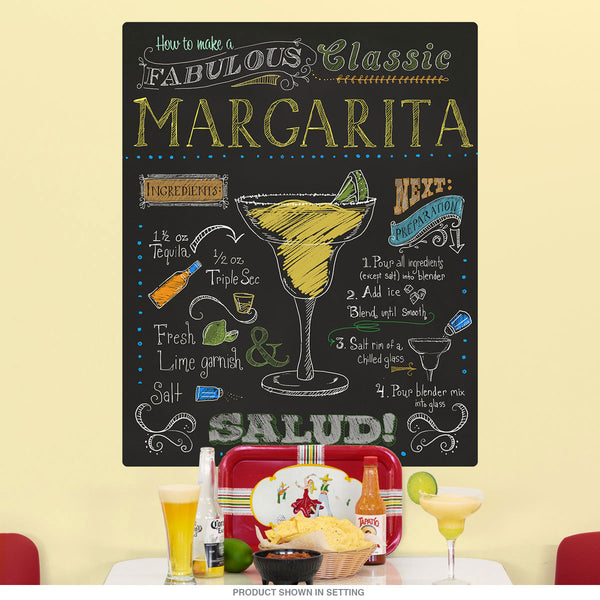 Margarita Chalk Cocktail Recipe Wall Decal