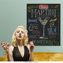 Martini Chalk Cocktail Recipe Wall Decal