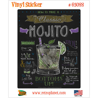 Mojito Chalk Cocktail Recipe Vinyl Sticker
