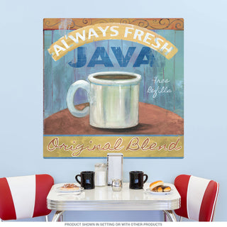 Java Fresh Cafe Collage Art Wall Decal