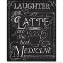 Laughter and Latte Cafe Chalk Art Wall Decal