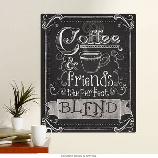 Coffee and Friends Cafe Chalk Art Wall Decal