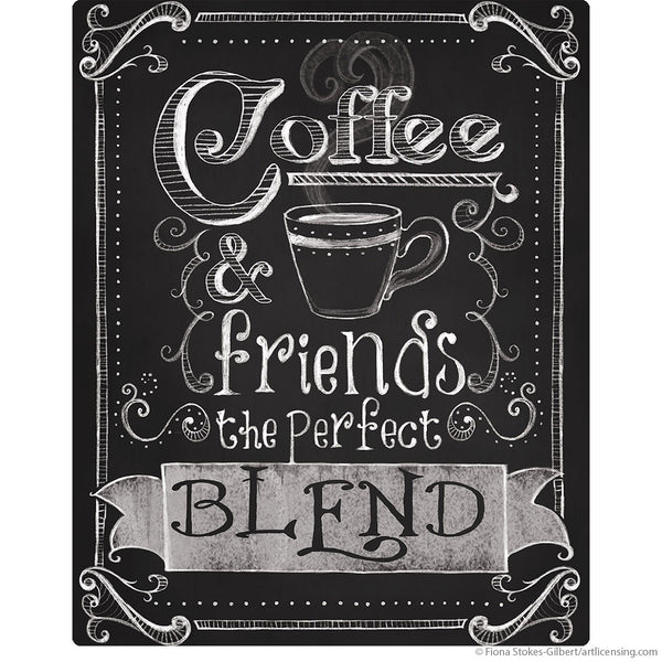Coffee and Friends Cafe Chalk Art Wall Decal