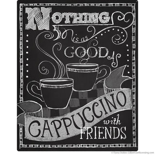 Cappuccino Friends Cafe Chalk Art Wall Decal