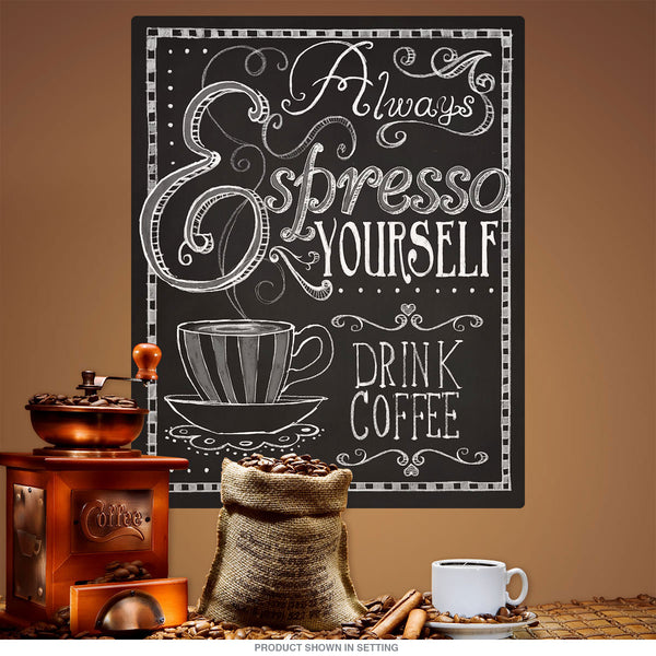 Espresso Yourself Cafe Chalk Art Wall Decal