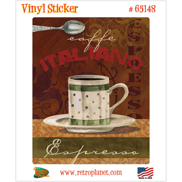 Espresso Cafe Collage Art Vinyl Sticker