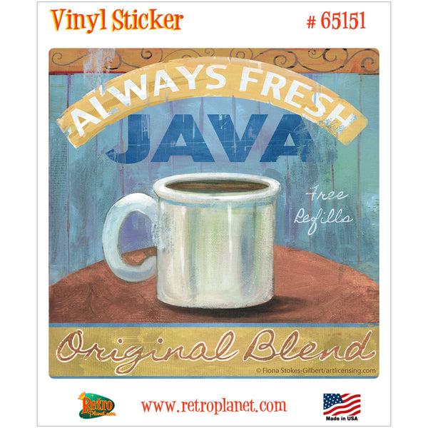 Java Cafe Coffee Art Vinyl Sticker