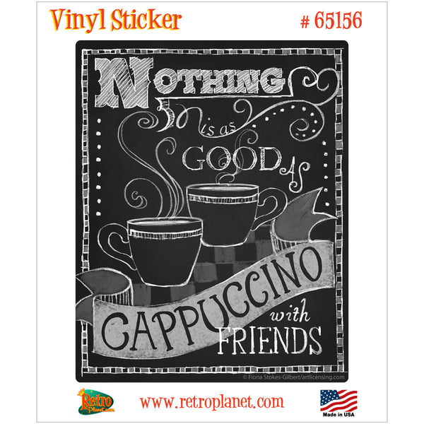Cappuccino Friends Coffee Cafe Chalk Art Vinyl Sticker