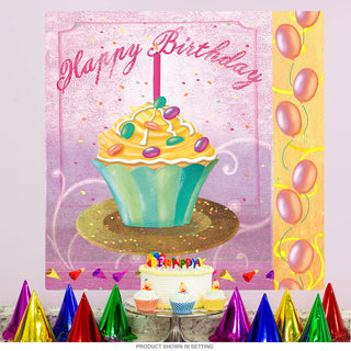 Cupcake Happy Birthday Party Wall Decal