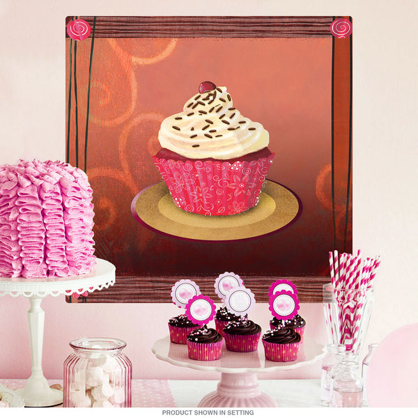 Cherry Swirl Cupcake Artwork Wall Decal