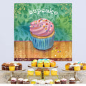 Cupcake Leafy Painted Artwork Wall Decal