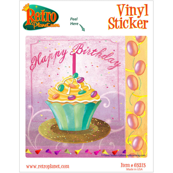 Cupcake Happy Birthday Party Vinyl Sticker