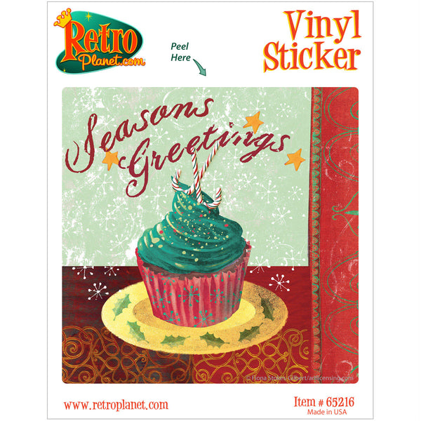Cupcake Christmas Party Vinyl Sticker