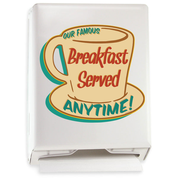 Breakfast Served Coffee Cutout Paper Towel Dispenser