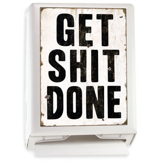 Get Shit Done Rusted Paper Towel Dispenser