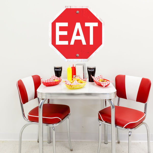 Eat Food Stop Sign Wall Decal