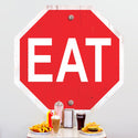 Eat Food Stop Sign Wall Decal