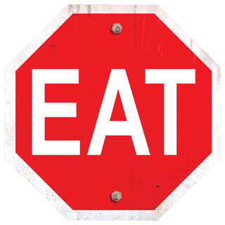 Eat Food Stop Sign Wall Decal