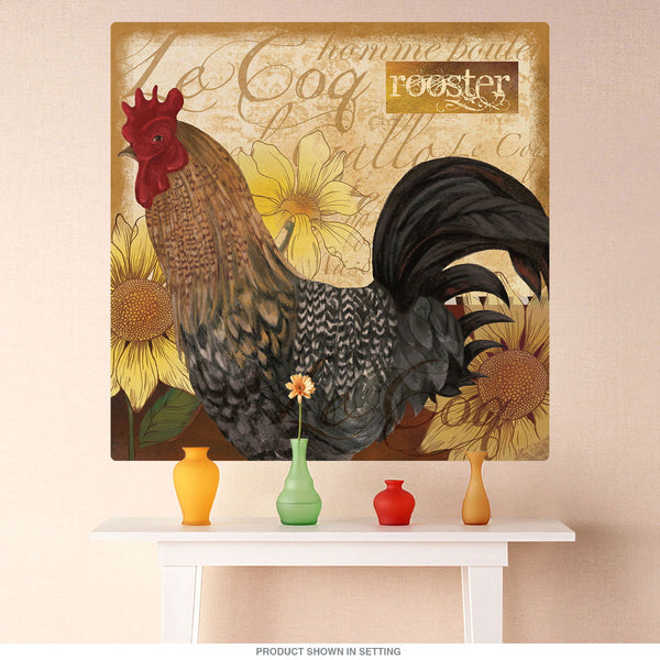 Rooster French Farm Animal Collage Wall Decal