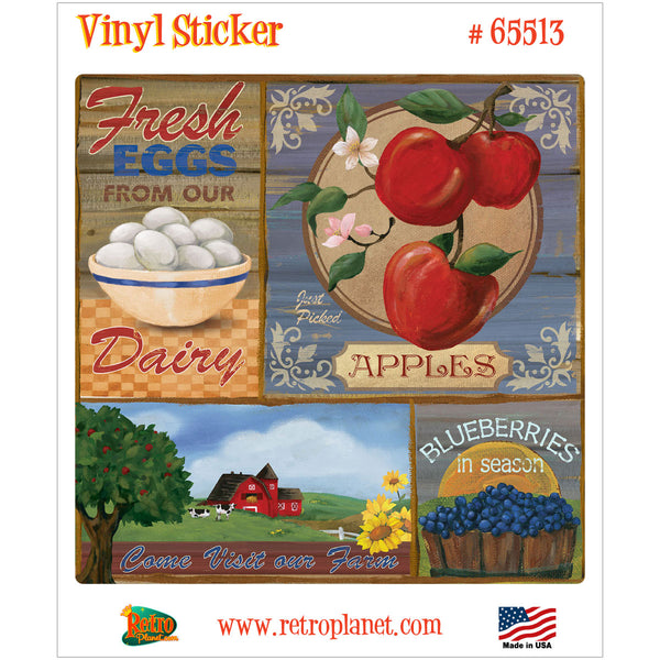Farm Produce Artwork Montage Vinyl Sticker