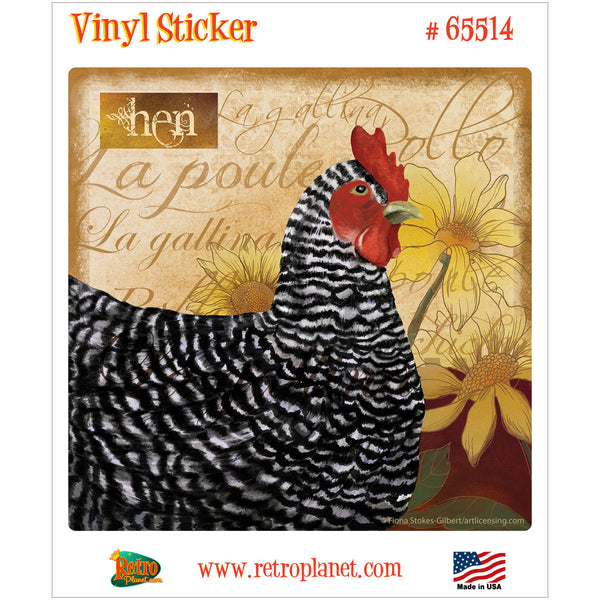 Chicken French Farm Animal Vinyl Sticker