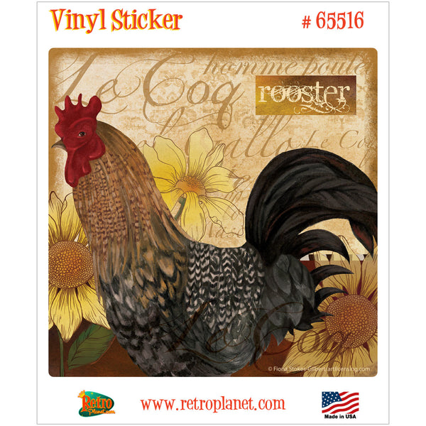 Rooster French Farm Animal Vinyl Sticker
