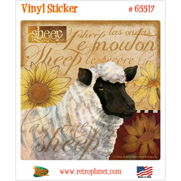 Sheep French Farm Animal Vinyl Sticker