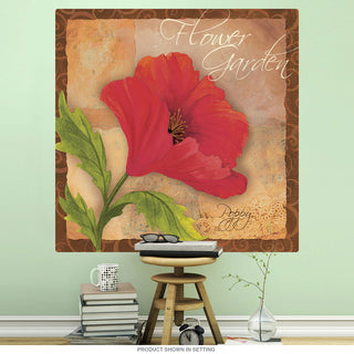 Poppy Artistic Flower Garden Wall Decal