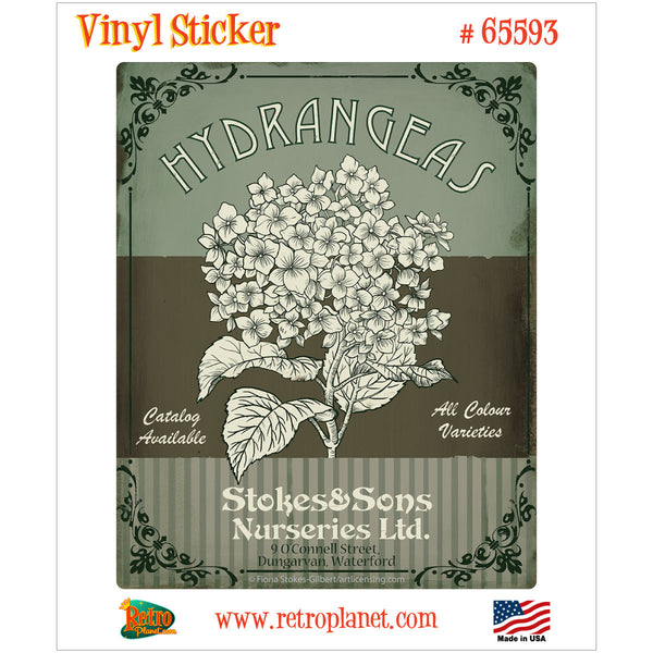 Hydrangeas Flower Shop Ad Vinyl Sticker
