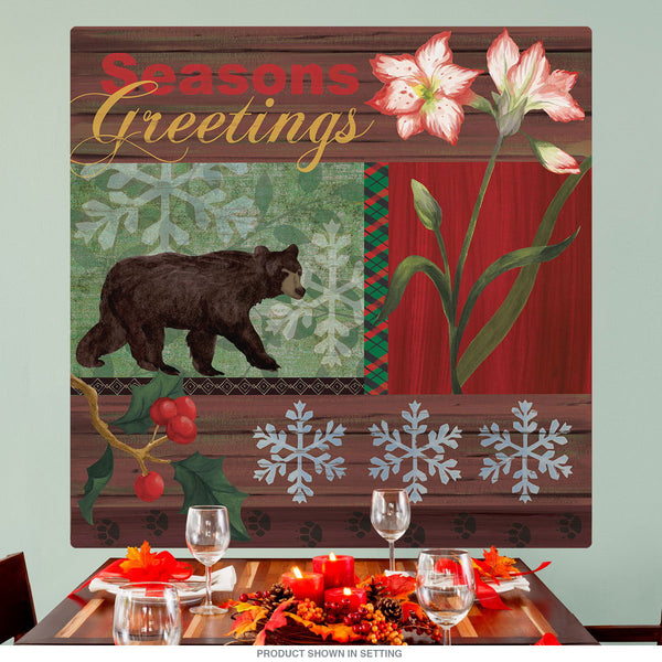Christmas Bear Collage Holiday Wall Decal