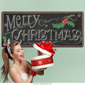 Merry Christmas Chalk Look Wall Decal