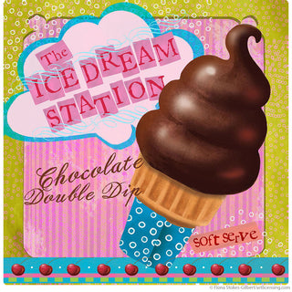 Chocolate Dip Ice Dream Cone Wall Decal