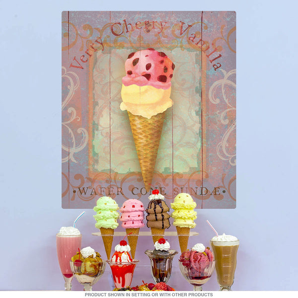 Cherry Vanilla Parlor Ice Cream Wall Decal