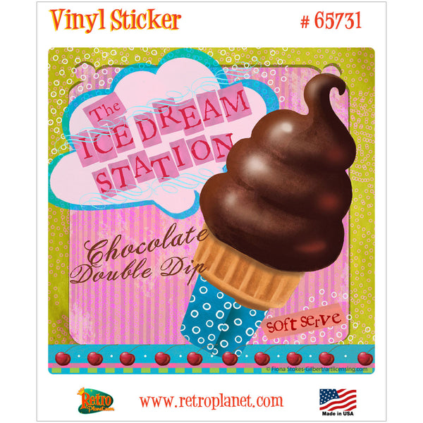 Chocolate Dip Ice Dream Cone Vinyl Sticker