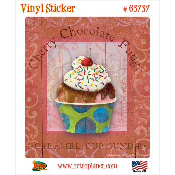 Cherry Sundae Parlor Ice Cream Vinyl Sticker