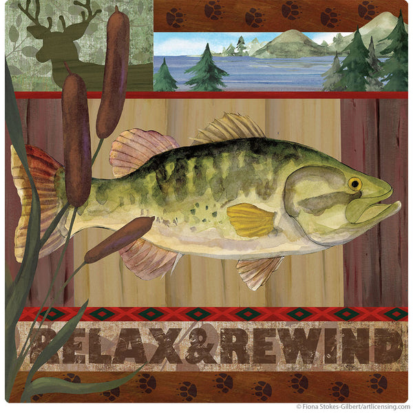 Fish Relax and Rewind Cabin Wall Decal