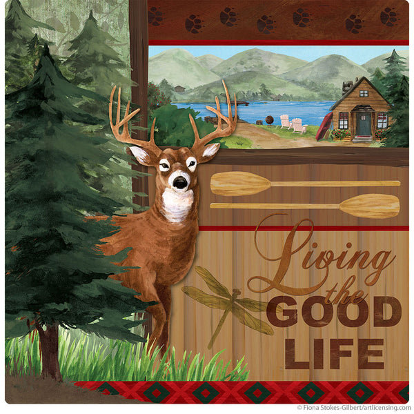 Stag Living the Good Life Cabin Wall Decal