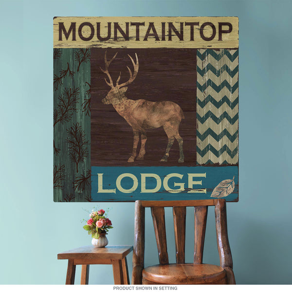 Mountaintop Lodge Stag Cabin Wall Decal