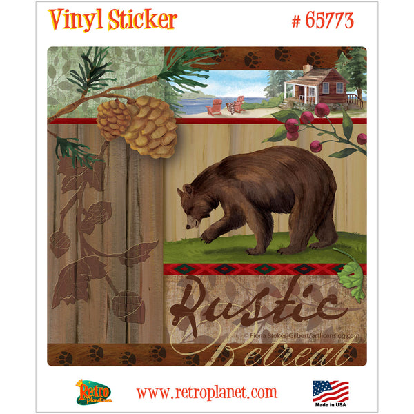 Bear Rustic Retreat Cabin Vinyl Sticker
