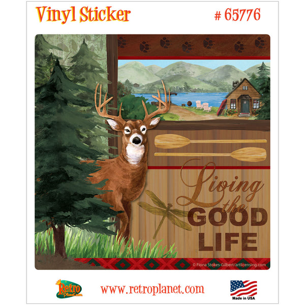 Stag Living the Good Life Cabin Vinyl Sticker