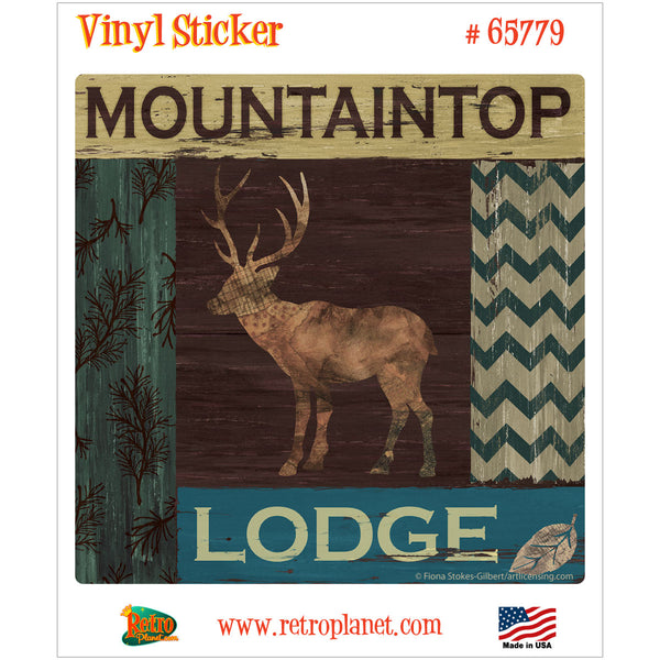 Mountaintop Lodge Stag Cabin Vinyl Sticker