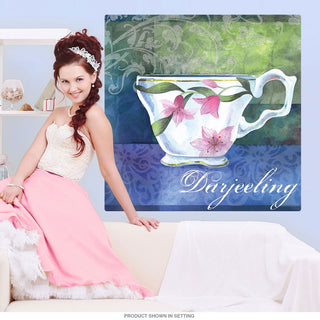 Darjeeling Tea Cup Art Cafe Wall Decal