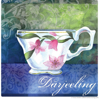 Darjeeling Tea Cup Art Cafe Wall Decal