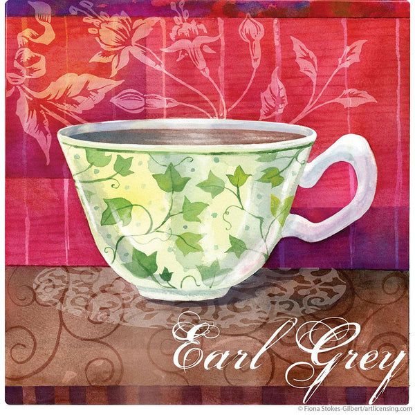 Earl Gray Tea Cup Art Cafe Wall Decal